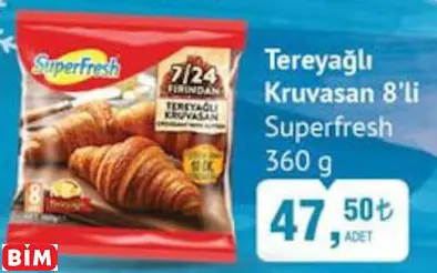 SUPERFRESH TEREYAĞLI KRUVASAN 8’Lİ SUPERFRESH TEREYAĞLI KRUVASAN 8’Lİ